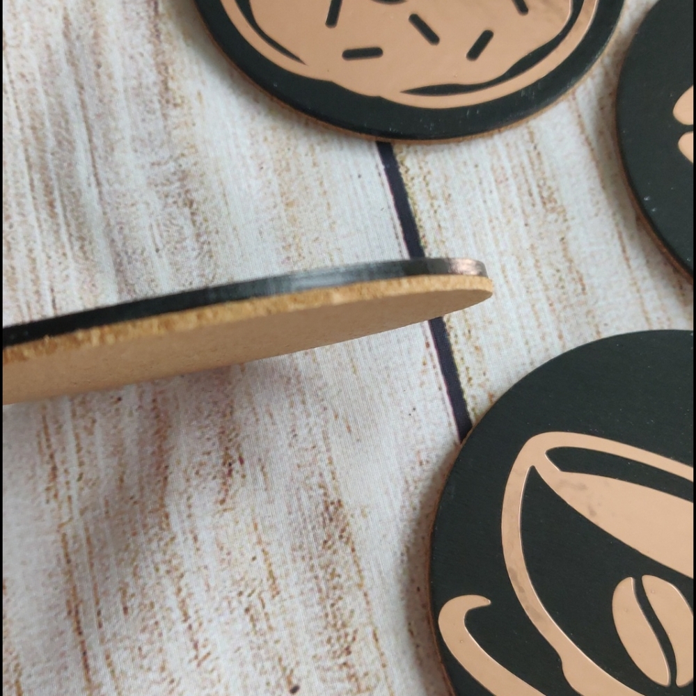 Handmade Black and Rose Gold Coffee Coasters - Picture 6 of 7